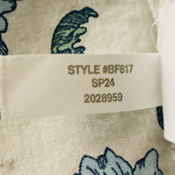 J. Crew blue and white floral print button front long sleeve shirt. Medium - Picture 7 of 7